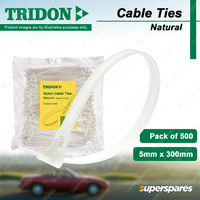 Tridon Nylon 66 & UV Stabilised Natural Cable Ties 5mm x 300mm Pack of 500