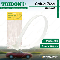 Tridon Nylon Cable Ties Natural 8mm x 400mm Pack of 25 High Quality