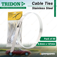 Tridon Stainless Steel Cable Ties 8.0mm x 127mm Pack of 50 High Quality