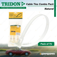 Tridon Natural Cable Ties Combo Pack 100mm/160mm/200mm Length Pack of 75