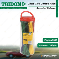 Tridon Cable Ties Assorted Pack - Assorted Colours 4.8mm x 300mm Pack of 300