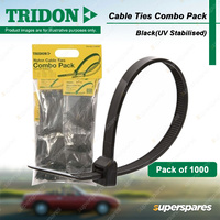 Tridon Cable Ties Combo Packs 100mm/150mm/200mm/300mm Length Pack of 1000
