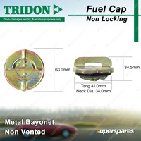 Tridon Non Locking Fuel Cap Metal Bayonet 34.0mm for Chevrolet C10 4.8L RWD