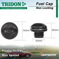 Tridon Non Locking Fuel Cap Plastic Screw 45.0mm for Holden Jackaroo UBS52 2.2L