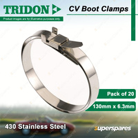 Tridon CV Boot Clamps 130mm x 6.3mm 430 Stainless Steel Pack of 20