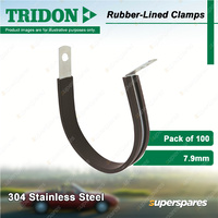 Tridon Rubber-Lined Hose Clamps 7.9mm 304 Stainless Steel Pack of 10
