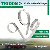 Tridon Preform Band Hose Clamps 15mm x 44mm All Stainless Pack of 10