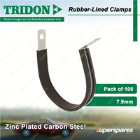 Tridon Rubber-Lined Hose Clamps 7.9mm Zinc Plated Carbon Steel 100pcs