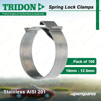 Tridon Spring Lock Hose Clamps 10mm - 12.5mm Stainless AISI 201 100pcs