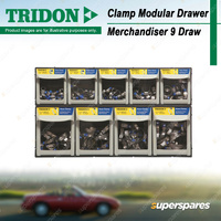 Tridon Clamp Modular Drawer Merchandiser 9 Draw - All Stainless Steel Solid Band