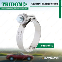 Tridon Constant Tension Clamps 33-57mm Stainless Steel - Pack of 10