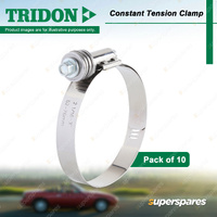 Tridon Constant Tension Clamps 52-76mm Stainless Steel - Pack of 10