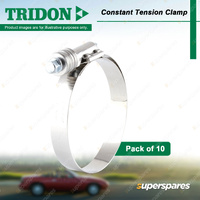 Tridon Heavy Duty Constant Tension Clamps 70-92mm Stainless Steel - Pack of 10
