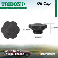 Tridon Oil Cap for Kia Carnival GQ Ceres S28A Credos G11 K2700 K2900 Mentor FB