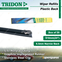 Tridon 610mm 24" Plastic Back Wiper Blade Refills 6.5mm Narrow Back - Box of 20