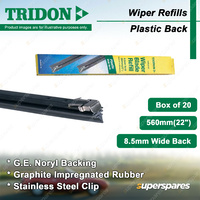 Tridon 560mm 22" Plastic Back Wiper Blade Refills 8.5mm Wide Back - Box of 20