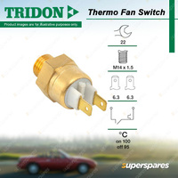 Tridon Thermo Fan Switch for Mitsubishi FTO DEA 2.0L 6cyl 6A12 1994-2001