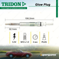 Tridon Glow Plug for Ford Fiesta WS WT 1.6L HHJ HXJ TZJB 2009-2013