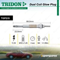 Tridon Glow Plug for Ford Courier PD PE PG PH 2.5L WL WL-AT 1996-2007