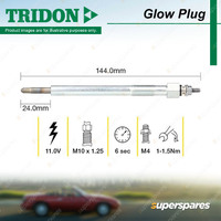 Tridon Glow Plug for Isuzu Bighorn UBS73 3.0L 4JX1T 4Cyl 01/1998-12/2001