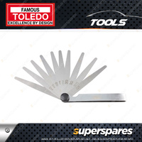 Toledo Feeler Gauge - Tapered 10 Blade Imperial Size Range 0.0015"-0.025"