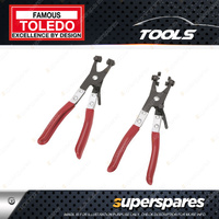 Toledo Hose Clamp Plier Set 2 pcs - Universal Constant Tension PVC Dipped Handle