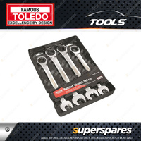 Toledo Flexible Head Ratchet Wrench Set 4 pcs - SAE Size 13/16" 7/8" 15/16" 1"