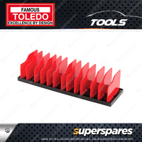 Toledo Plier Rack Organiser - Overall Length 300mm with 13 Adjustable Dividers