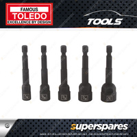 Toledo Twist Extractor Set 5 pcs - Hex Drive 1/4" Suit 1/4" Impact Driver