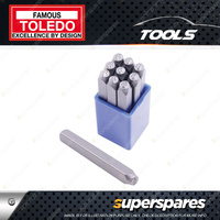 Toledo Number Punch Set 9 pcs - Character Size 10mm 3/8" Long Shank Design