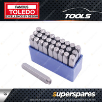 Toledo Letter Punch Set 27 pcs - Character Size 3mm 1/8" Long Shank Design