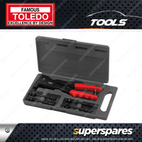 Toledo Nut Riveter Hand Tool Kit - 260mm Size Range M3 M4 M5 M6 HD Alloy Steel