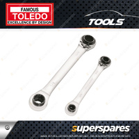 Toledo Dual Head Ratchet Wrench Set 2 pcs - SAE 5/16"-3/4" Four in One