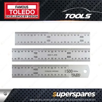 Toledo Stainless Steel Single Sided Rule Metric - Length 1500mm Width 40mm
