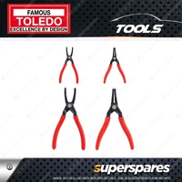 Toledo Circlip Plier Set - Anti Slip PVC Handles Heavy Duty Steel