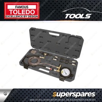 Toledo Multi-Port Fuel Pressure Test Kit - 0-150PSI Gauge With Hoses Adaptors