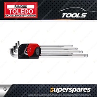 Toledo Hex Key Set Ball Point Stubby Metric - Constructed from SNCM-V Steel