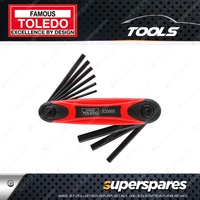 Toledo Hex Key Folding Set Imperial - Constructed of Heavy Duty CR-V Steel