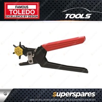 Toledo Leather Punch Plier - Revolving Head with 6 Different Punch Sizes