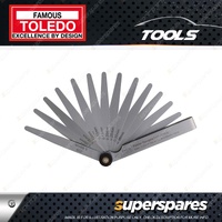 Toledo Precision Feeler Gauge 13 Blade Tapered - Metric & Imperial 0.05-0.89mm