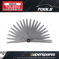 Toledo Precision Feeler Gauge 20 Blade Tapered - Metric & Imperial Spring Steel