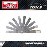 Toledo Precision Feeler Gauge 9 Blade Offset - Metric & Imperial 0.229-0.660mm