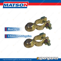 Matson Pos+Neg Brass Battery Terminal Connector - 3/8" 10mm stud Box of 10