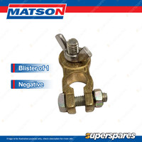 Matson Negative Brass Battery Terminal - 8mm stud suit cable 40mm2 Blister Pk