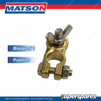 Matson HD Pos Brass Battery Terminal - 8mm stud suit cable 40mm2 Blister Pk 1