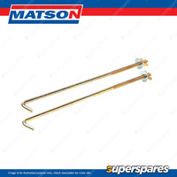 Matson Pair 8 inch 203mm Battery Hold Down Bolts with Zinc wingnuts