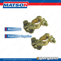 Matson Pos+Neg Brass Battery Terminal suit cable 1 Gauge 40mm2 - Blister Pack 2