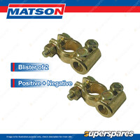 Matson Pos+Neg Brass Battery Terminal suit cable 0 Gauge 50mm2 - Blister Pack 2