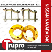 2" Front Coil Strut Spacer + 2" Rear Shackle Lift Kit for Nissan Navara D40