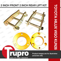 2" Front Coil Strut Spacer + 2" Rear Shackle Lift Kit for Toyota Hilux KUN26